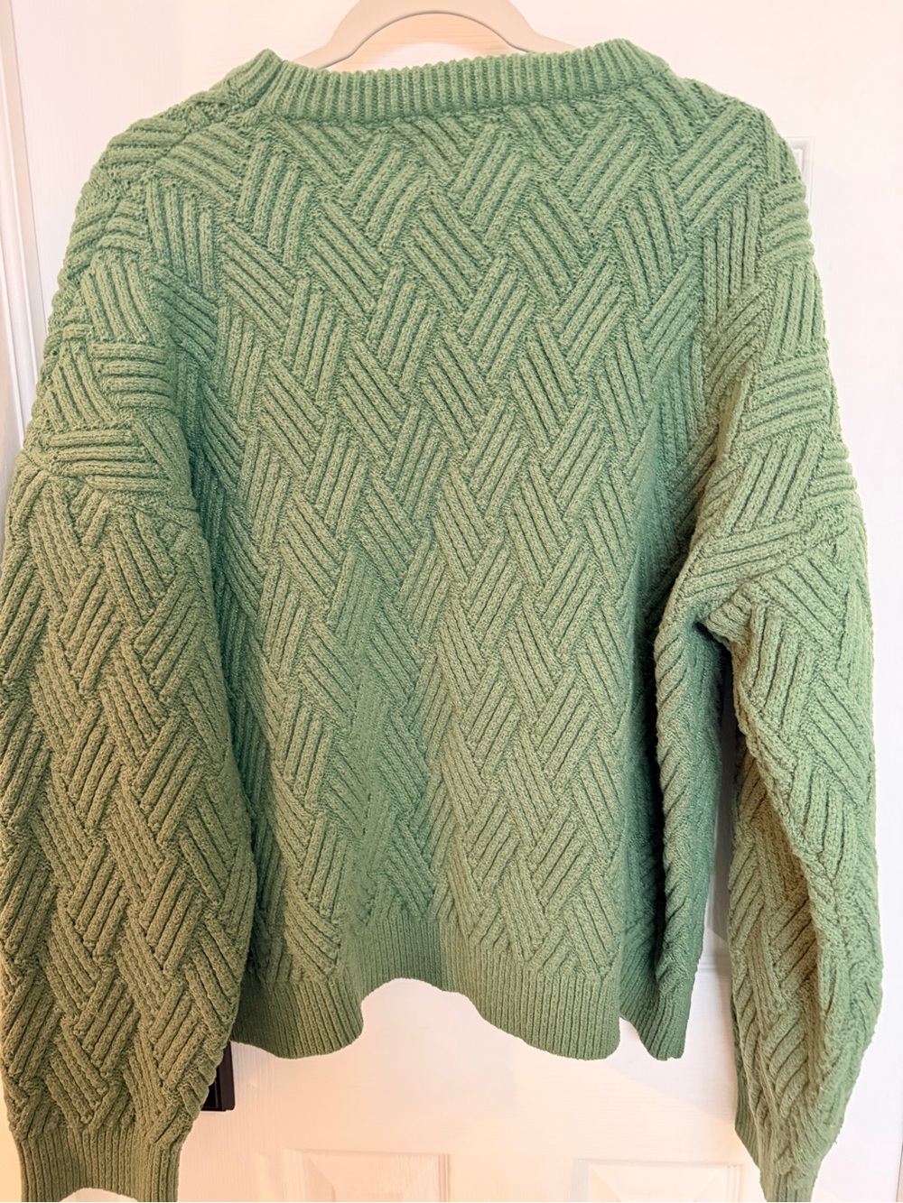 Aelfric Eden Sage Green Geometric Cable Knit Oversized Sweater L - Picture 3 of 5